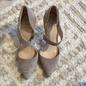 Vince Camuto Women's Beige Suede Heels